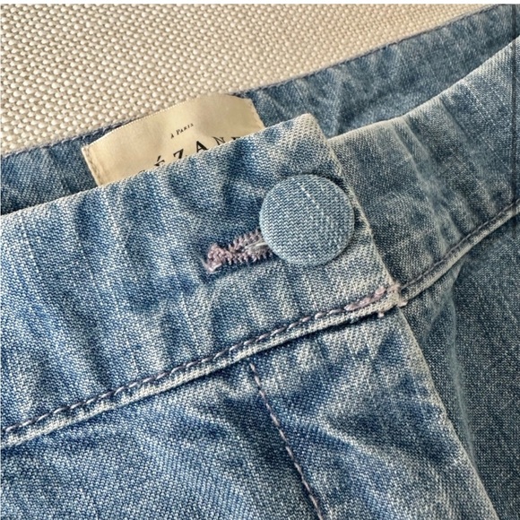 Sezane Martin Trousers Chambray size 6 - Picture 4 of 11